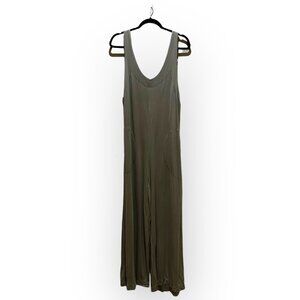 Free People Beach Black Wide Leg Jumpsuit Green / Sage